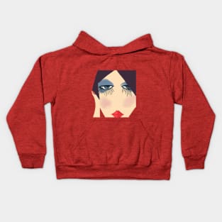 Long Lashes, Red Lips Kids Hoodie